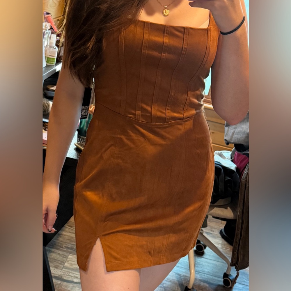 Brown suade dress